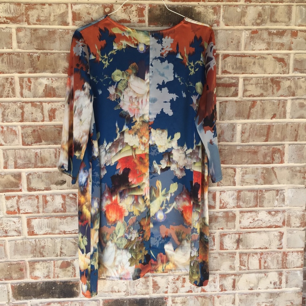 Bryn Walker Floral Watercolor Pattern Tunic Dress - Picture 2 of 7